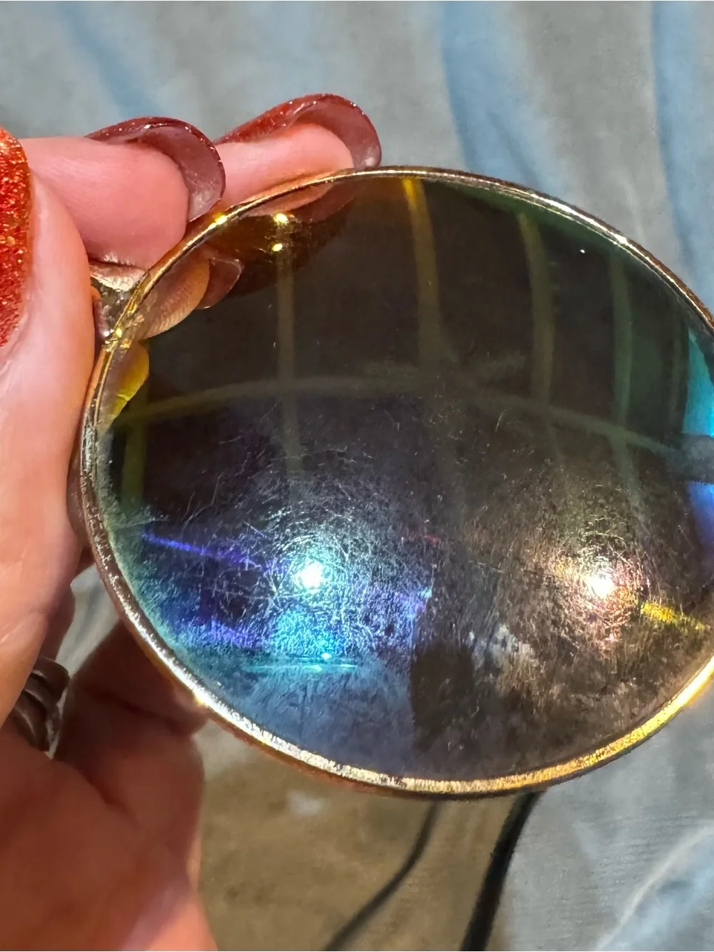 Gold Frame Round Sunglasses with Black Lenses - unisex